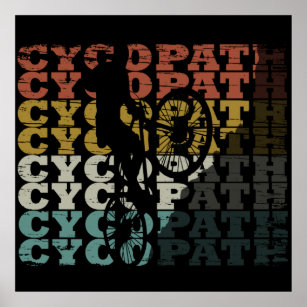 cycopath funny cycling biking bikers illustrations poster