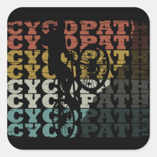 Cycopath funny cycling square sticker