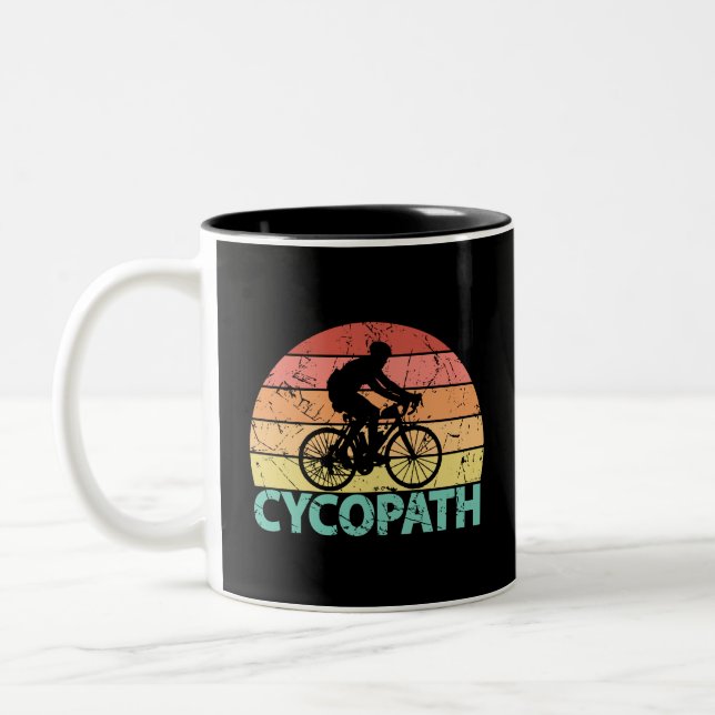 Cycopath Funny Cycling Two-Tone Coffee Mug (Left)