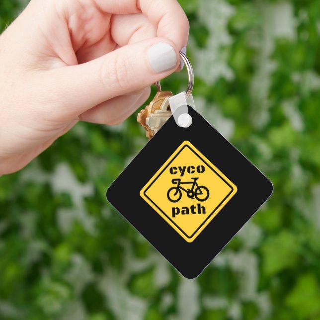 Cycopath Funny Road Sign for Cycle Lover Key Ring (Hand)