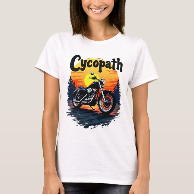Cycopath Greatest Biker Tee with sunset graphic  (Front)