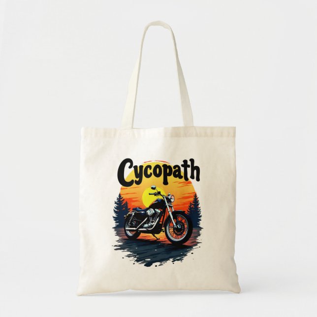 Cycopath Greatest Biker Tee with sunset graphic  Tote Bag (Front)
