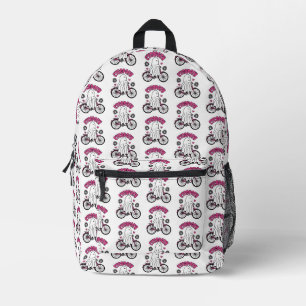 Cycopath Halloween Ghost on Pink Bicycle  Printed Backpack