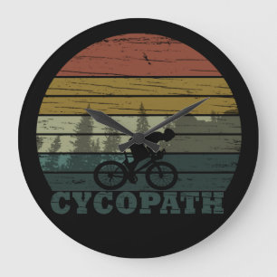 Cycopath - Mounatin Biking - Funny Cycling Large Clock