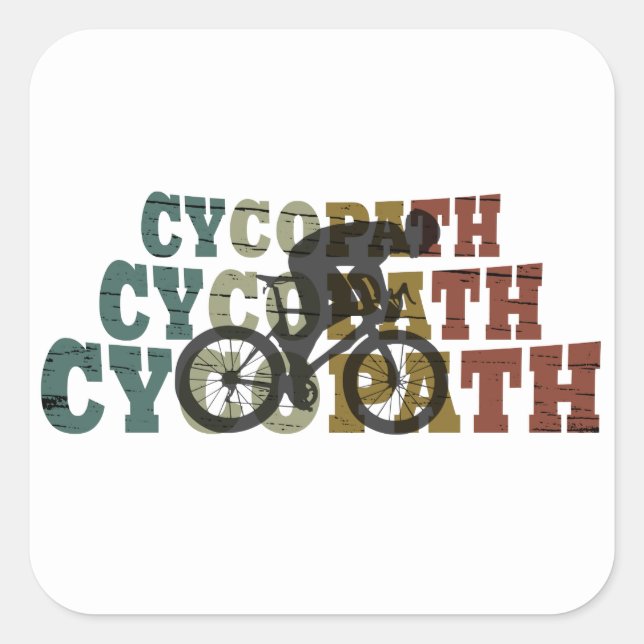 Cycopath - Mounatin Biking - Funny Cycling Square Sticker (Front)