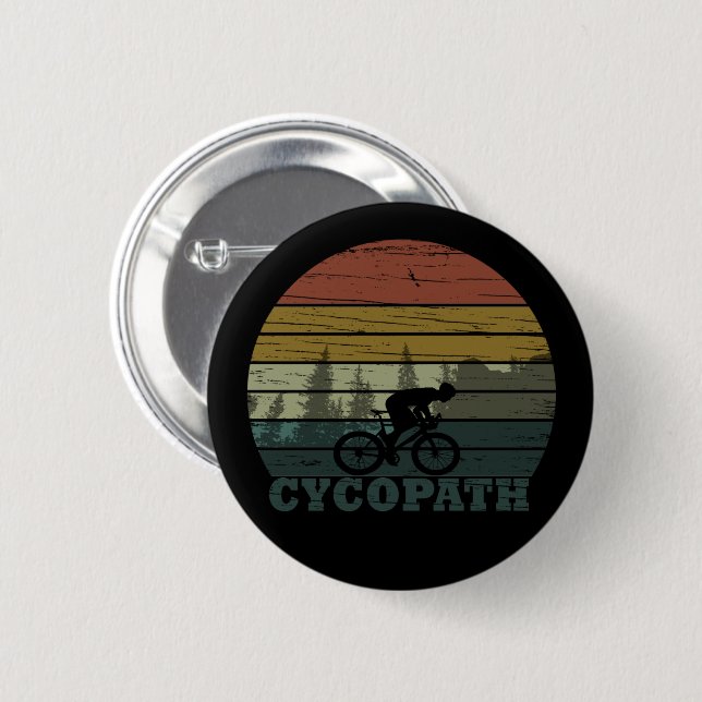 cycopath off road biking 6 cm round badge (Front & Back)