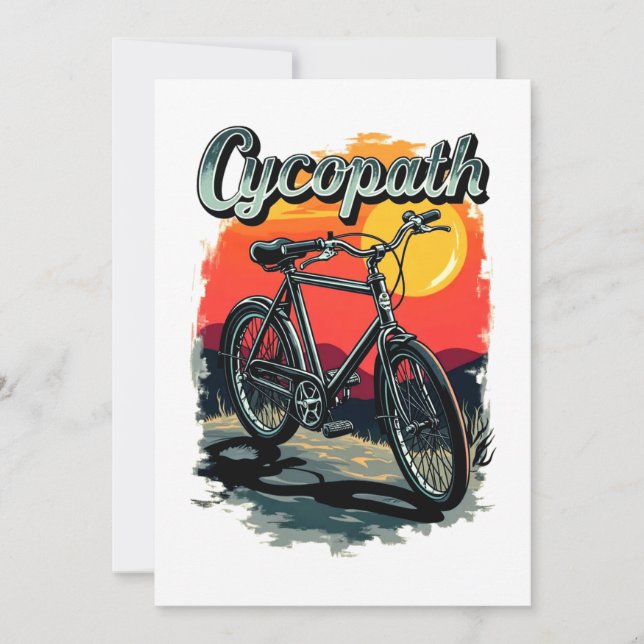 Cycopath: Sunset Bike Design  Invitation (Front)
