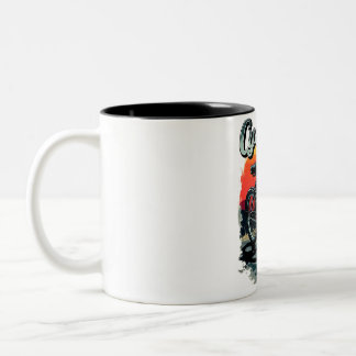 Cycopath: Sunset Bike Design  Two-Tone Coffee Mug