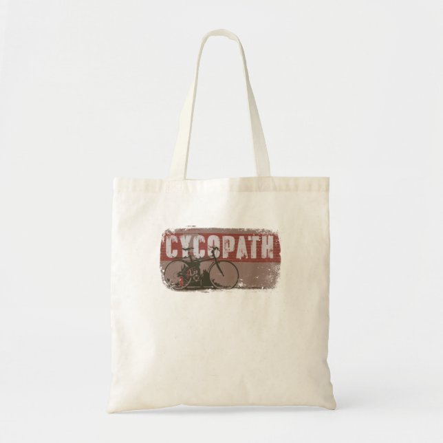 Cycopath  Vintage Distressed  Worn Funny Tote Bag (Front)
