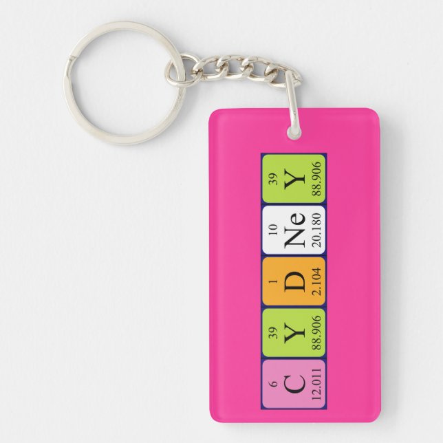 Cydney periodic table name keyring (Front)