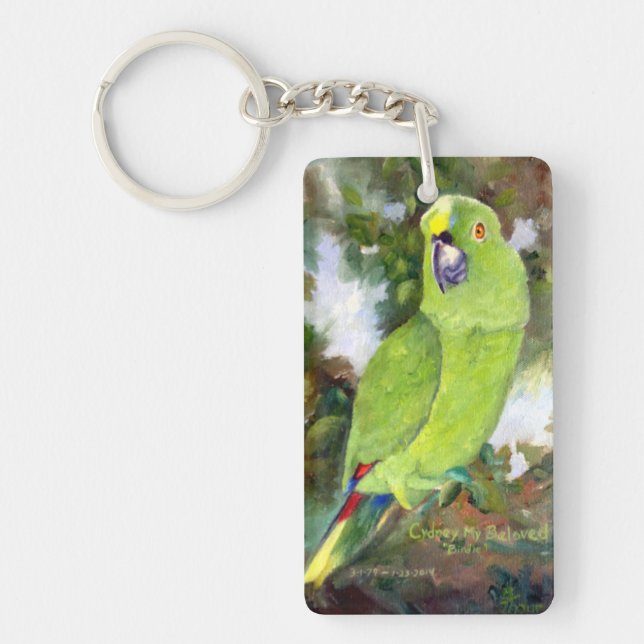 Cydney Yellow Naped Parrot Key Ring (Front)