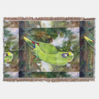 Cydney Yellow Naped Parrot Throw Blanket