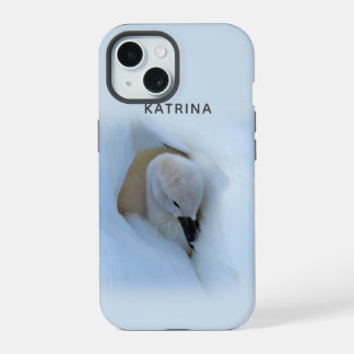 Cygnet nestled in swan iPhone 15 case