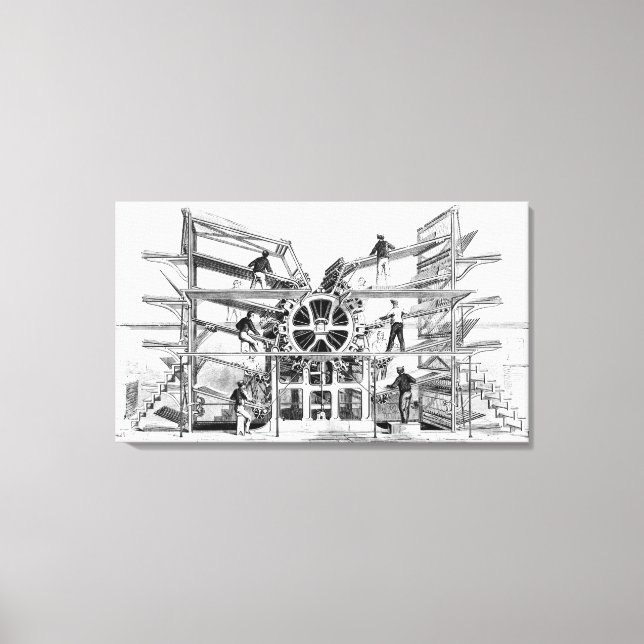 Cylinder printing press invented by Richard March Canvas Print (Front)