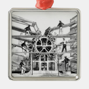 Cylinder printing press invented by Richard March Metal Tree Decoration