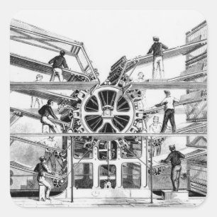 Cylinder printing press invented by Richard March Square Sticker