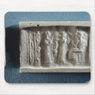 Cylinder seal depicting an evocation to the mouse mat