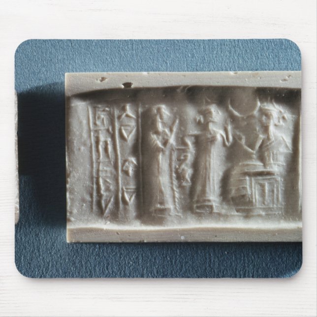 Cylinder seal depicting an evocation to the mouse mat (Front)