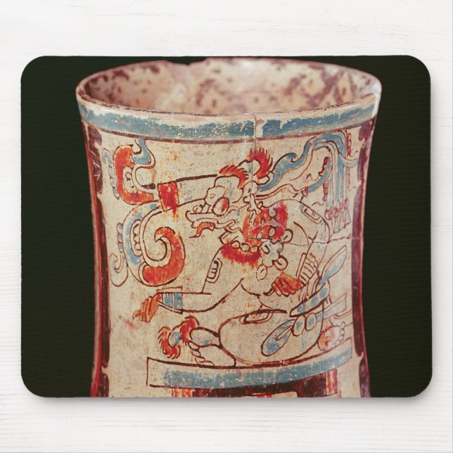 Cylindrical depicting a deity with speech curls mouse mat (Front)