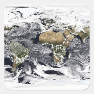 Cylindrical equidistant projection square sticker