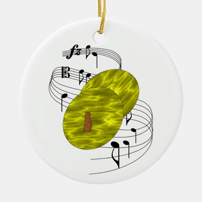 Cymbals Ceramic Tree Decoration (Front)