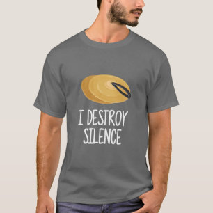 Cymbals i destroy silence marching band Cymbal vin T-Shirt
