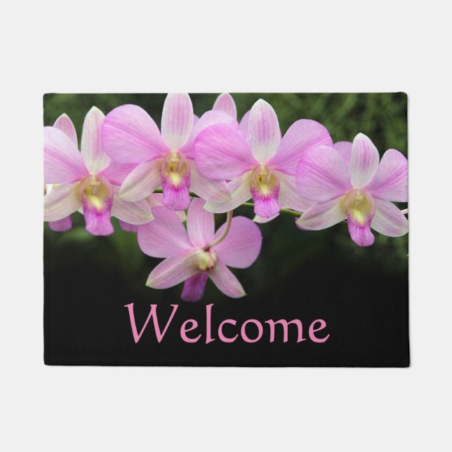 Cymbidium Orchid Pink Flowers Doormat (Front)