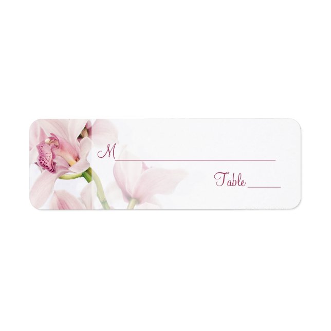 Cymbidium Orchid Wedding Place Card Labels (Front)