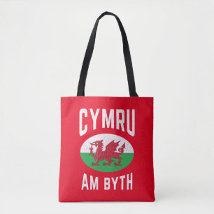 Cymru Am Byth Wales Flag Proud Welsh Vintage Rugby Tote Bag