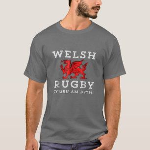 Cymru Am Byth Welsh Rugby Wales Forever Dragon Te T-Shirt