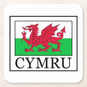 Cymru Square Paper Coaster