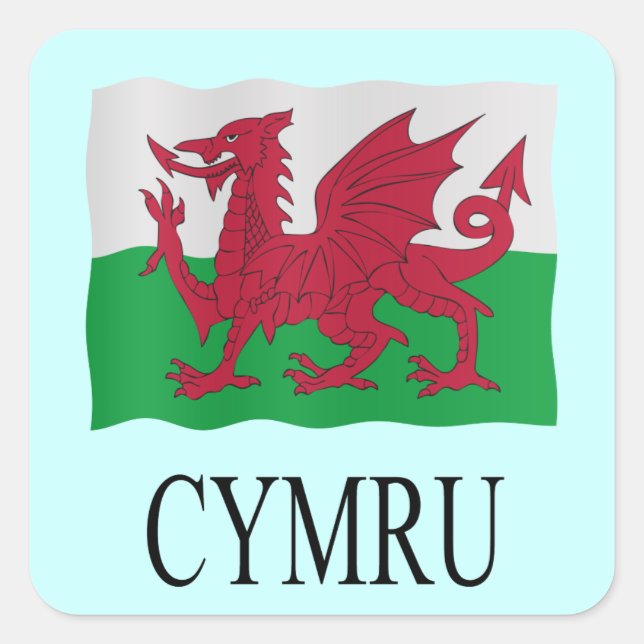 Cymru Square Sticker (Front)