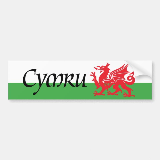 Cymru Wales Flag Bumper Sticker (Front)