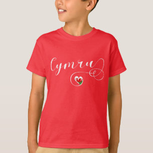 Cymru Wales Flag In Heart T-Shirt