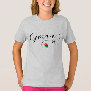 Cymru Wales Flag In Heart T-Shirt