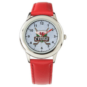 Cymru Wales Ice Hockey Logo Wrist Watch