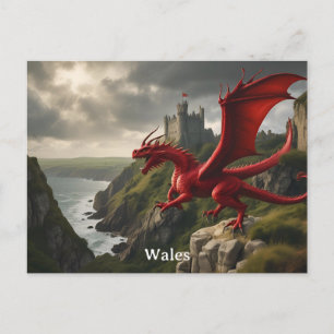 Cymru Wales Red Dragon / Y Ddraig Goch Postcard