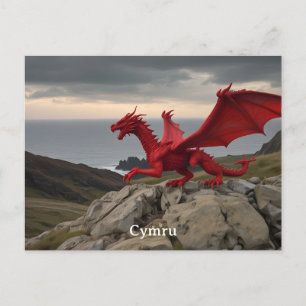 Cymru Wales Red Dragon / Y Ddraig Goch Postcard