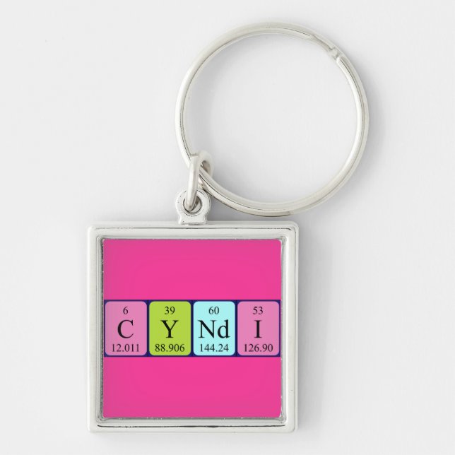Cyndi periodic table name keyring (Front)