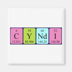 Cyndi periodic table name magnet
