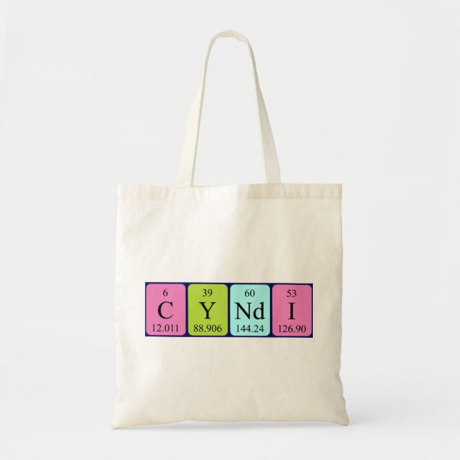 Cyndi periodic table name tote bag (Front)