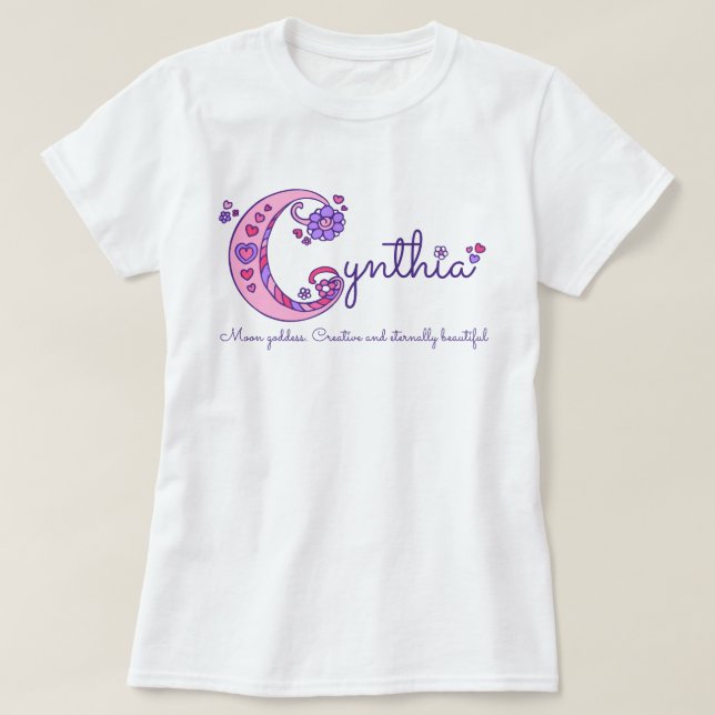 Cynthia girls name & meaning C monogram shirt (Design Front)