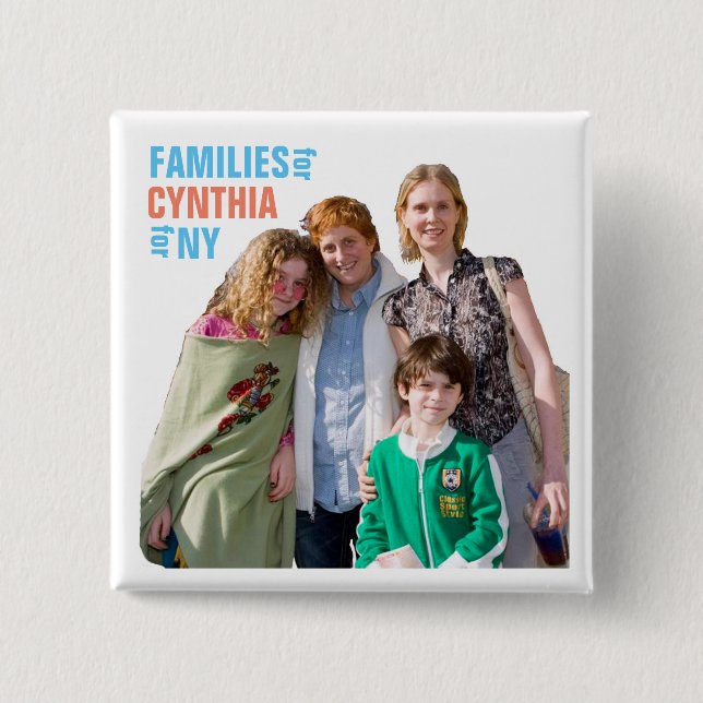 Cynthia Nixon for NY Governor 2018 15 Cm Square Badge (Front)