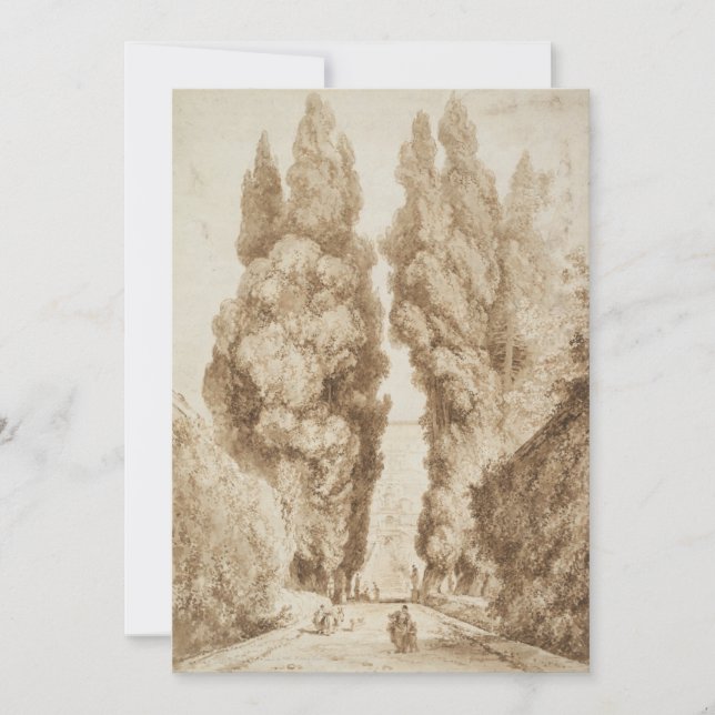 Cypress Avenue at Villa d Este Tivoli by Fragonard (Front)
