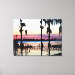 Cypress Gardens Florida Sunset marshes canvas art