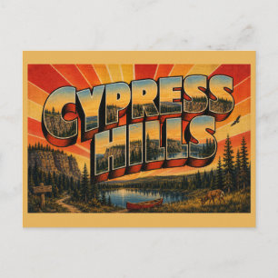 Cypress Hills AB Canada Cliffs Forests Lakes Art Postcard