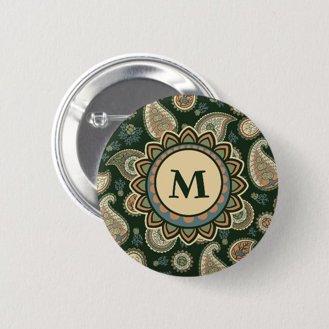 Cypress Paisley Pattern Button (Front & Back)