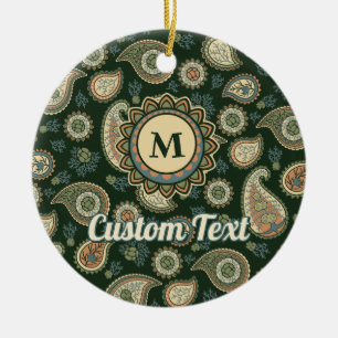 Cypress Paisley Pattern Ceramic Tree Decoration