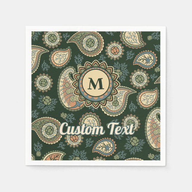 Cypress Paisley Pattern Napkins (Front)