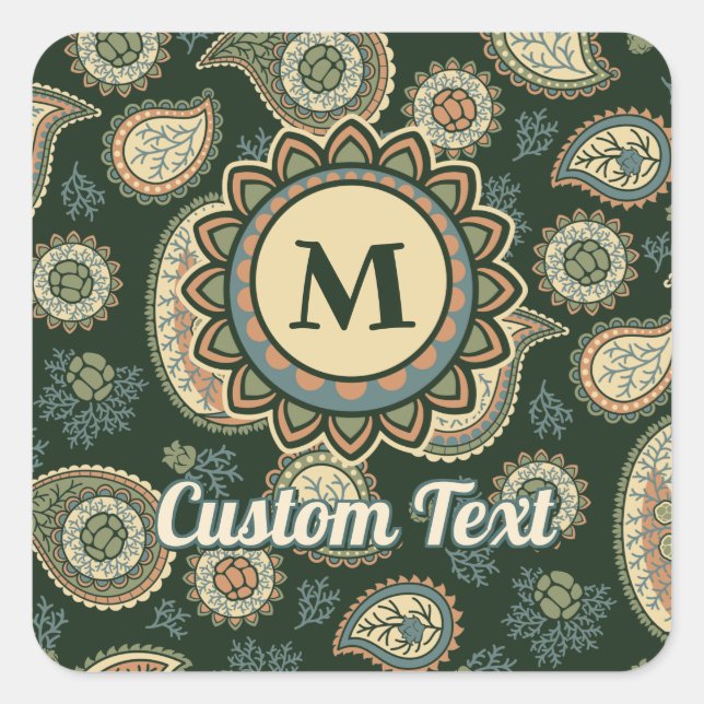 Cypress Paisley Pattern Square Sticker (Front)